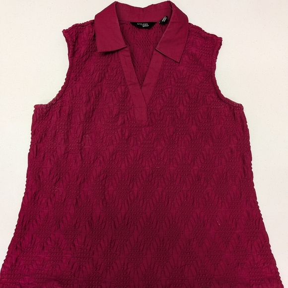 Attitudes by Renee Sleeveless V-Neck Blouse in Berry - Picture 2 of 6